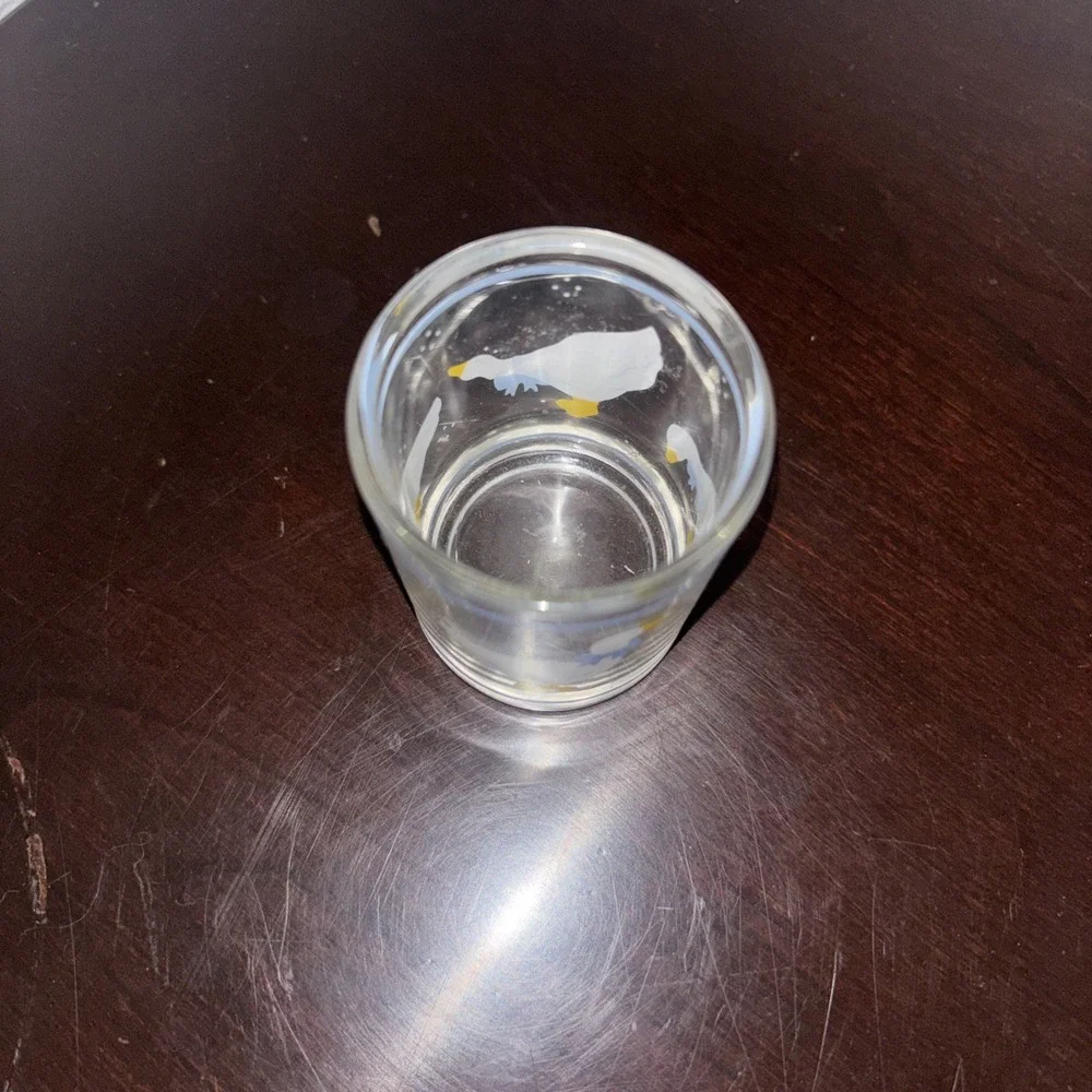 Vintage Goose‎ Votive Candle Holders / Indiana Glass Country Blue Geese